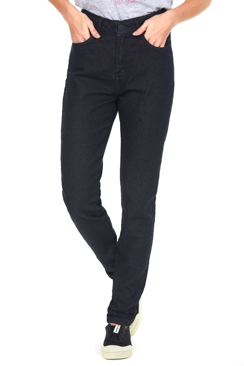 Calça Feminina Jeans Básica Used Black Polo Wear Preto