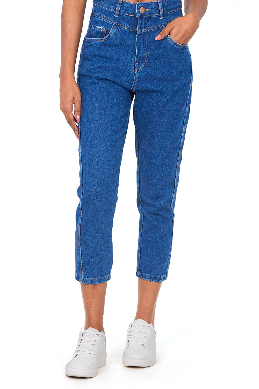 Calça Feminina Jeans Pala Frente Polo Wear Jeans Escuro