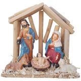 Enfeite De Natal Presepio Natalino Resina 20cm X 20cm - Mini