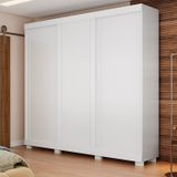 Guarda-roupa Casal 243cm 3 Portas De Correr 100% Mdf Amarílis Espresso Móveis Branco