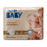 Fralda Carrefour My Baby P Soft & Protect - 34 Unidades