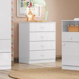 Cômoda 4 Gavetas Quarto Infantil Labirinto Henn Branco