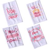 Pano De Copa Sarja Amor De Mãe 220g/m² 100% Algodão 45x75cm Branco