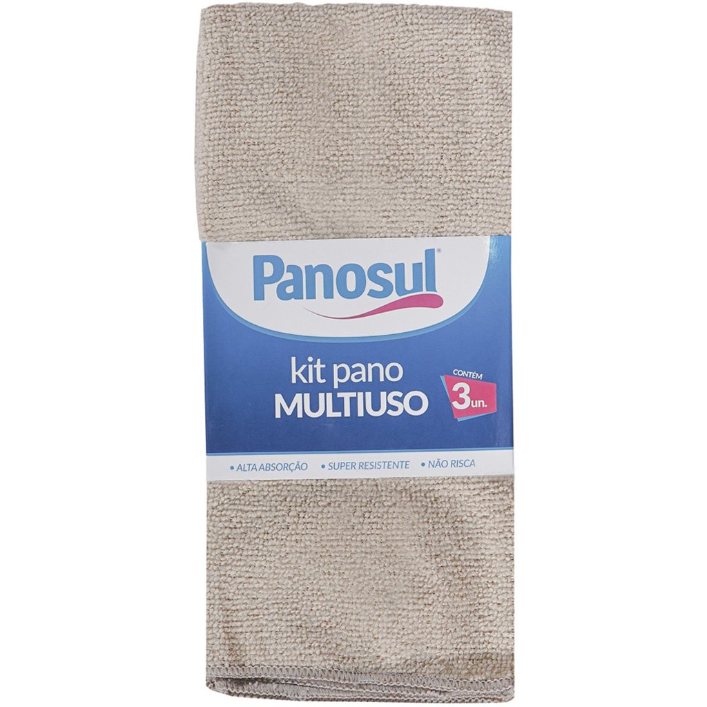 Kit 3 Panos Microfibra Multiuso Multi Tamanhos