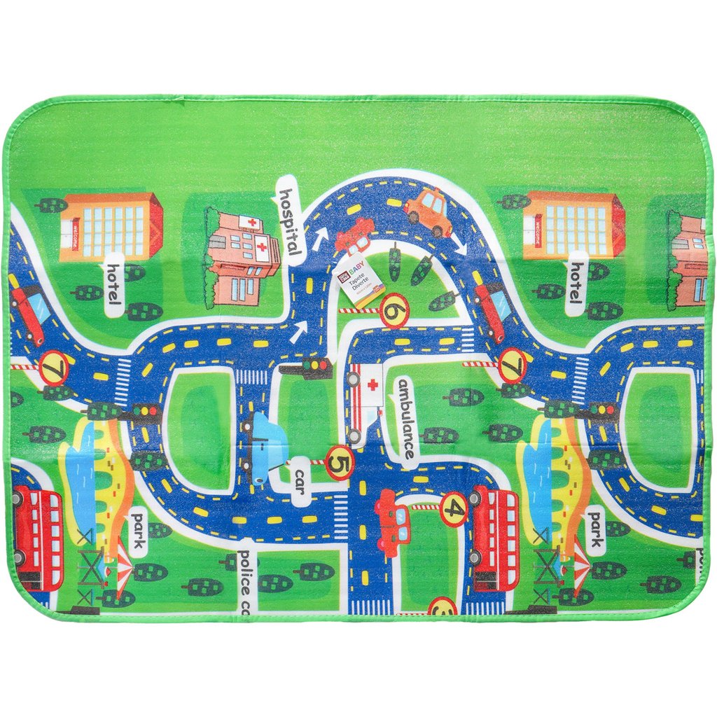 Tapete Diverte Infantil Proteção Térmica 90x120cm Pista De Carros