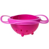 Tigela Giratória Para Bebê 200ml 17x7cm Rosa