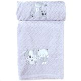 Cobertor Bebê Fluffy 110x90 Com Aplique Bordado Gelo