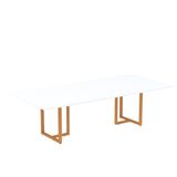 Mesa Reunião 2600x1200mm Mr2600p25tub Branco/laranja Picasso