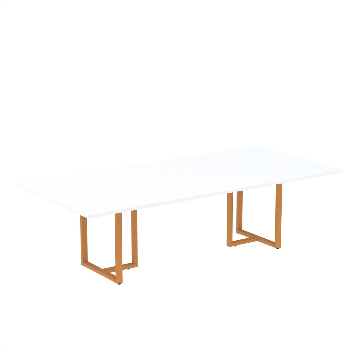 Mesa Reunião 2600x1200mm Mr2600p25tub Branco/laranja Picasso