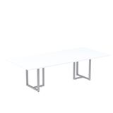 Mesa De Reunião Retangular 200x90cm Mr2000p25tub Branco/cinza