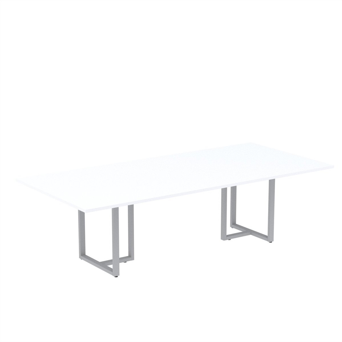 Mesa De Reunião Retangular 200x90cm Mr2000p25tub Branco/cinza