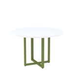 Mesa De Reunião Redonda 100cm Mrr1100p25tub Branco/verde Miró