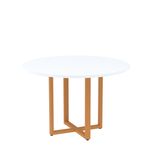 Mesa De Reunião Redonda 100cm Mrr1100p25tub Branco/laranja Picasso