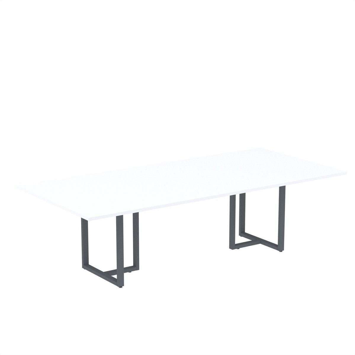 Mesa De Reunião Retangular 200x90cm Mr2000p25tub Branco/grafito