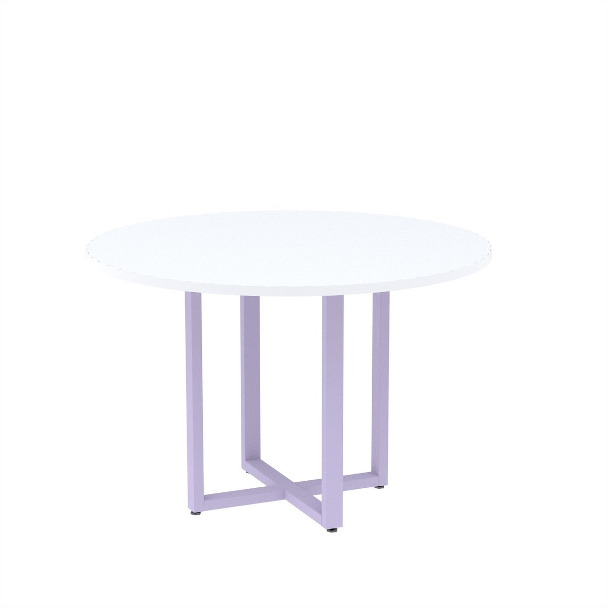 Mesa De Reunião Redonda 100cm Mrr1100p25tub Branco/lilás