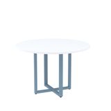 Mesa De Reunião Redonda 100cm Mrr1100p25tub Branco/azul Dali