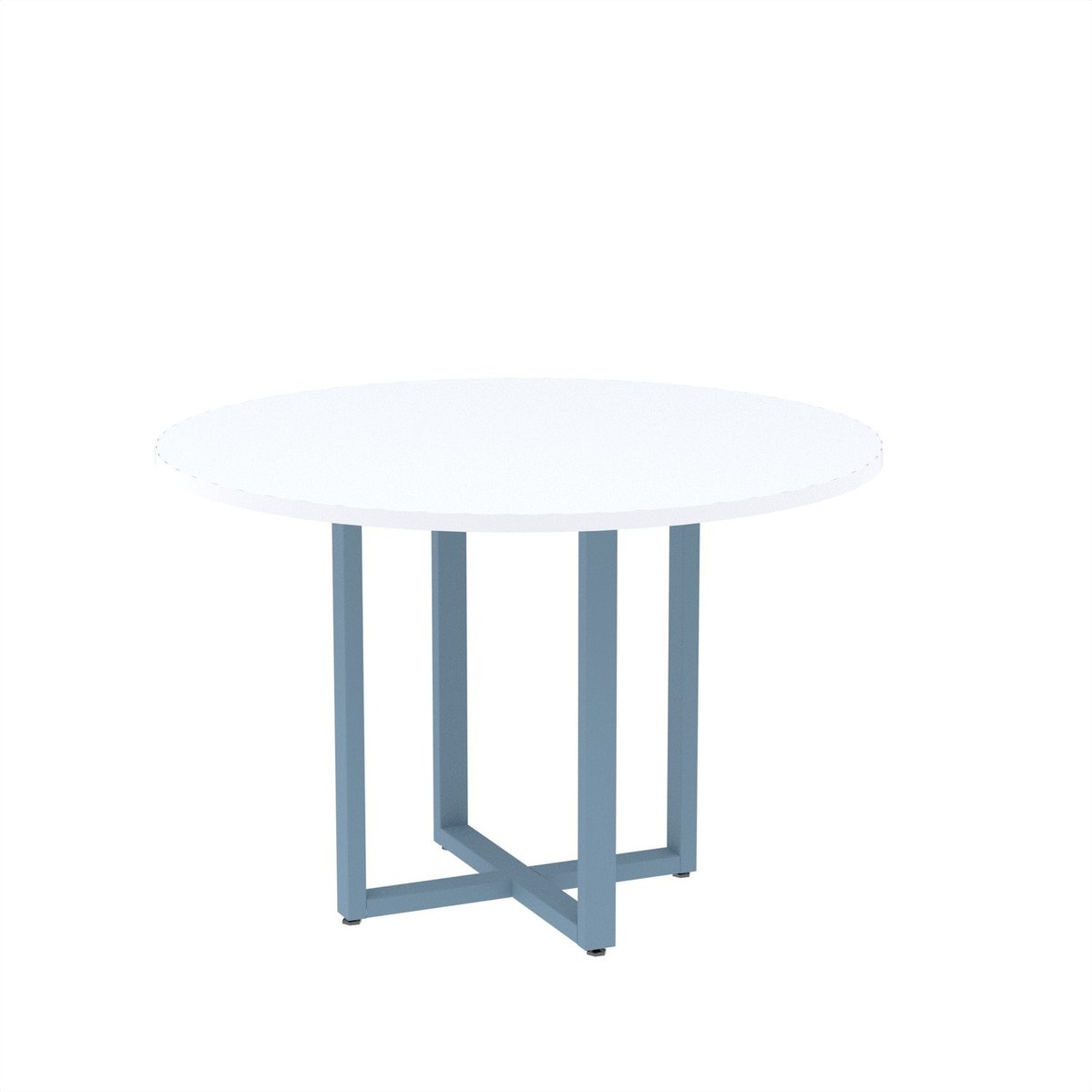 Mesa De Reunião Redonda 100cm Mrr1100p25tub Branco/azul Dali