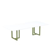 Mesa De Reunião Retangular 200x90cm Mr2000p25tub Branco/verde Miró