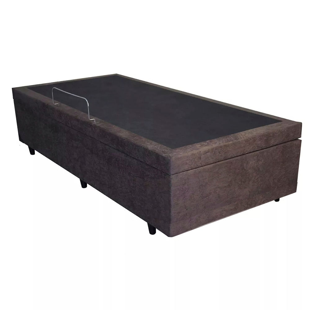 Base Box Bau Solteiro Premium Santo Box Suede 47x78x188