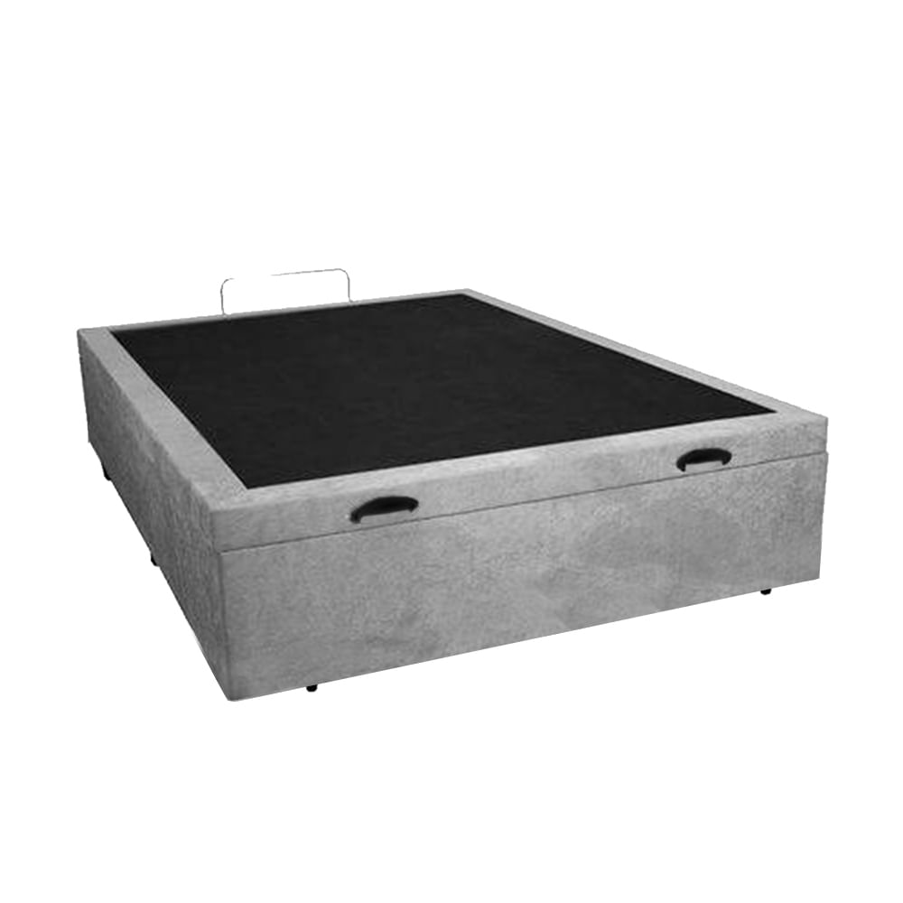 Base Box Bau Casal Premium Santo Box Suede 47x138x188