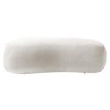Puff Decorativo Itália 140cm Sala Escritorio Luxo Bouclé Branco