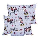 Jogo De Cama Portallar Casal Malha Mista Estampado Disney Minnie Sparkly 3 Pçs Cinza