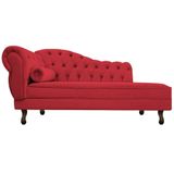 Divã Recamier Diana Lado Direito 120 Cm Suede - Amarena Móveis Cor Vermelho