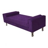 Recamier Baú Félix Solteiro 100cm Suede Rosê - Amarena Móveis Cor Roxo