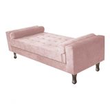 Recamier Baú Félix Solteiro 100cm Suede Rosê - Amarena Móveis Cor Rose