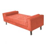 Recamier Baú Félix Solteiro 100cm Suede Rosê - Amarena Móveis Cor Terracota
