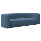 Sofá 2 Lugares 160cm Orgânico Luxo Recepção Melina Linho - Amarena Moveis Cor Azul Royal