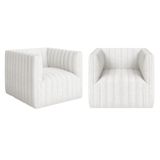 Kit 2 Poltronas Decorativas Sala De Estar Recepção Aurora Bouclé - Amarena Móveis Cor Branco