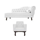 Kit Diva Recamier Diana 120cm Lado Esquerdo E 01 Poltrona Classic Corano Amarena Móveis Branco