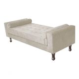 Recamier Baú Félix Solteiro 100cm Suede Rosê - Amarena Móveis Cor Bege