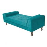 Recamier Baú Félix Solteiro 100cm Suede Rosê - Amarena Móveis Cor Azul-turquesa