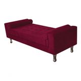 Recamier Baú Félix Solteiro 100cm Suede Rosê - Amarena Móveis Cor Bordô