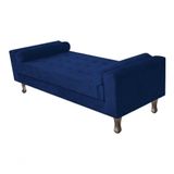 Recamier Baú Félix Solteiro 100cm Suede Rosê - Amarena Móveis Cor Azul-marinho