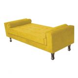 Recamier Baú Félix Solteiro 100cm Suede Rosê - Amarena Móveis Cor Amarelo