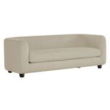 Sofá 3 Lugares Luxo Recepção Escritorio Sala Veneza 180cm Bouclé Cor Bege