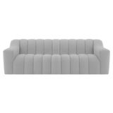 Sofá 2 Lugares Luxo Recepção Escritorio Sala Elegance 180cm Linho Cor Cinza Claro