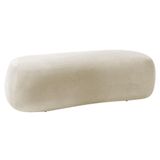 Puff Decorativo Itália 120cm Sala Escritorio Luxo Linho Amarena Móveis Bege