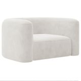 Poltrona Decorativa Sala De Estar Recepção Melina Bouclé - Amarena Moveis Cor Branco