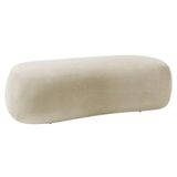 Puff Decorativo Itália 100cm Sala Escritorio Luxo Bouclé Bege