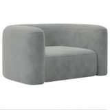 Poltrona Decorativa Sala De Estar Recepção Melina Bouclé - Amarena Moveis Cor Cinza
