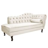 Divã Recamier Diana Lado Esquerdo 120 Cm Corano Amarena Móveis Branco