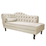Divã Recamier Diana Lado Esquerdo 120cm Suede Amarena Móveis Branco