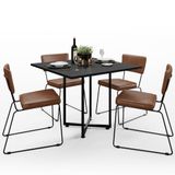 Mesa De Jantar Rivera Preto 90cm Com 04 Cadeiras Industrial Allana F01 Couríssimo Marrom - Lyam