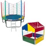 Kit Cama Elástica Pula Pula 1,83m Média + Piscina De Bolinhas 1,00m Infantil Playground