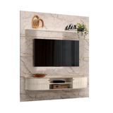 Painel Home Suspenso Bugatti Para Tv 75&quot; Calacata Off White Madetec