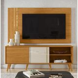 Rack Bancada E Painel Cronos Para Tv De 60 Polegadas Cinamomo Off White - Madetec